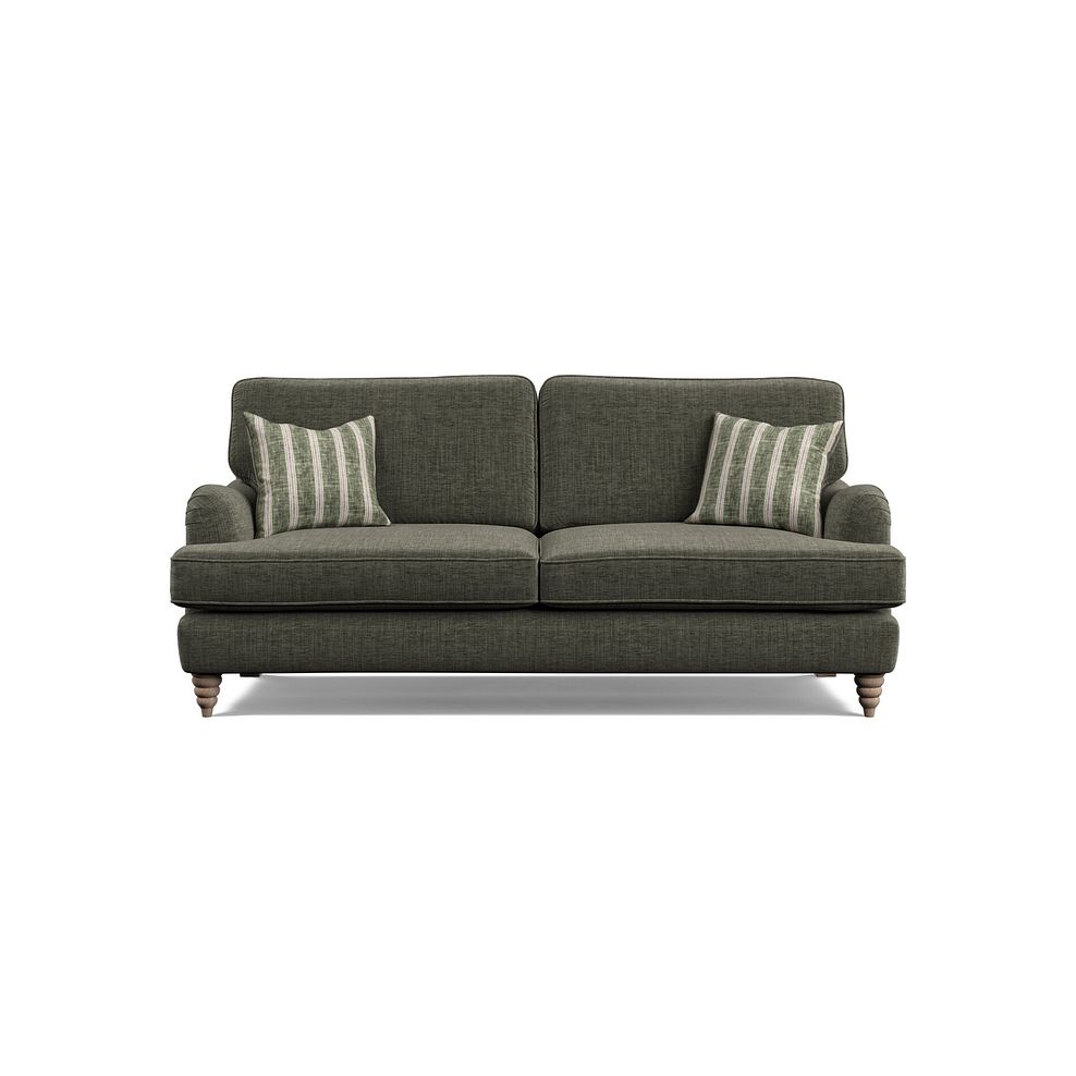 Stanmore 3 Seater Sofa in Thyme Fabric with Thyme Stripe Scatters Thumbnail 2