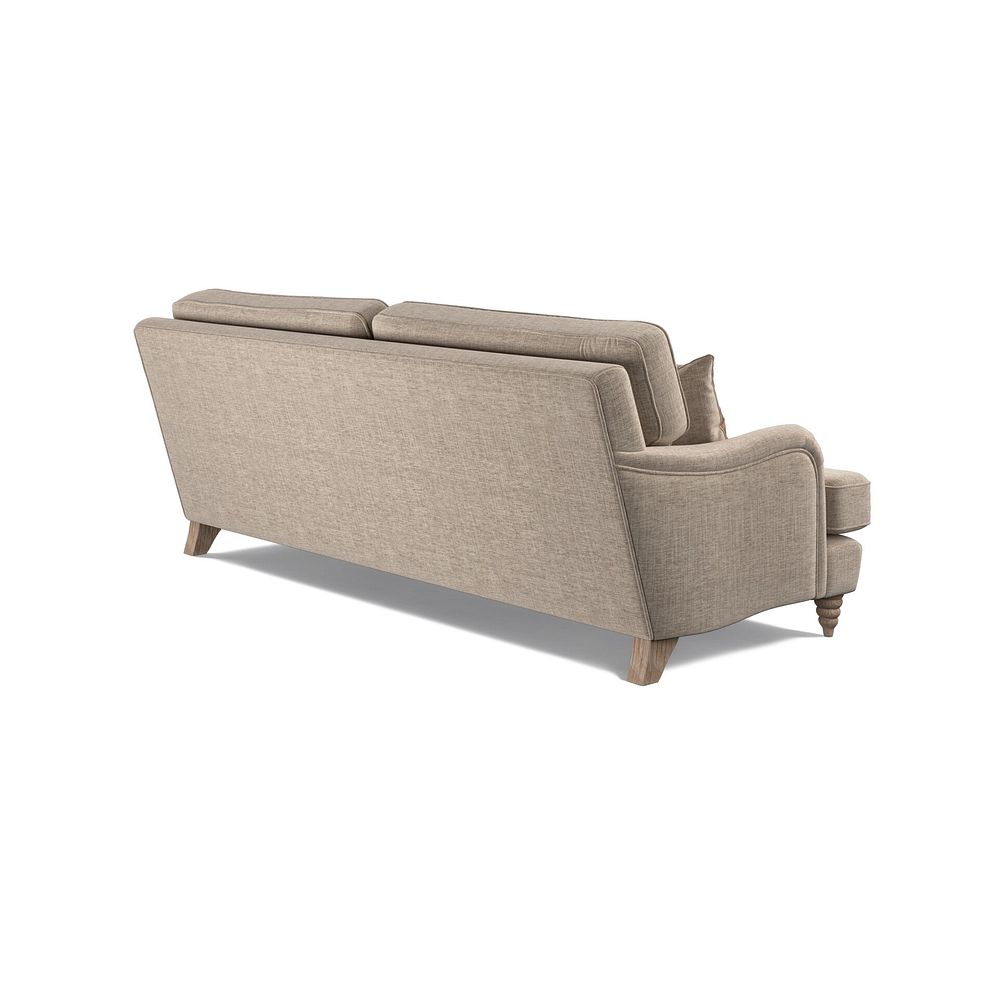 Stanmore 4 Seater Sofa in Cream Fabric with Pink Neutral Stripe Scatters 5