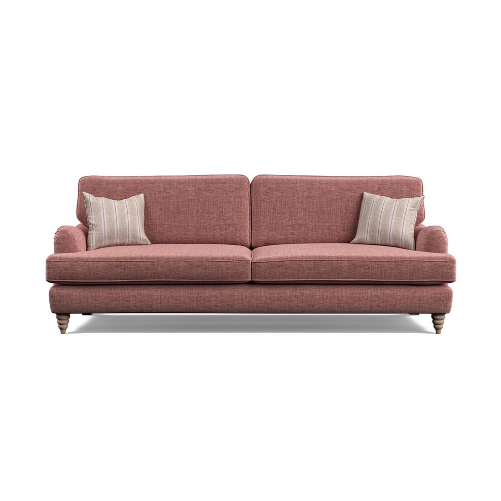 Stanmore 4 Seater Sofa in Dusky Pink Fabric with Cream Stripe Scatters Thumbnail 2