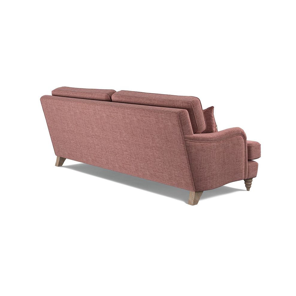 Stanmore 4 Seater Sofa in Dusky Pink Fabric with Cream Stripe Scatters Thumbnail 3
