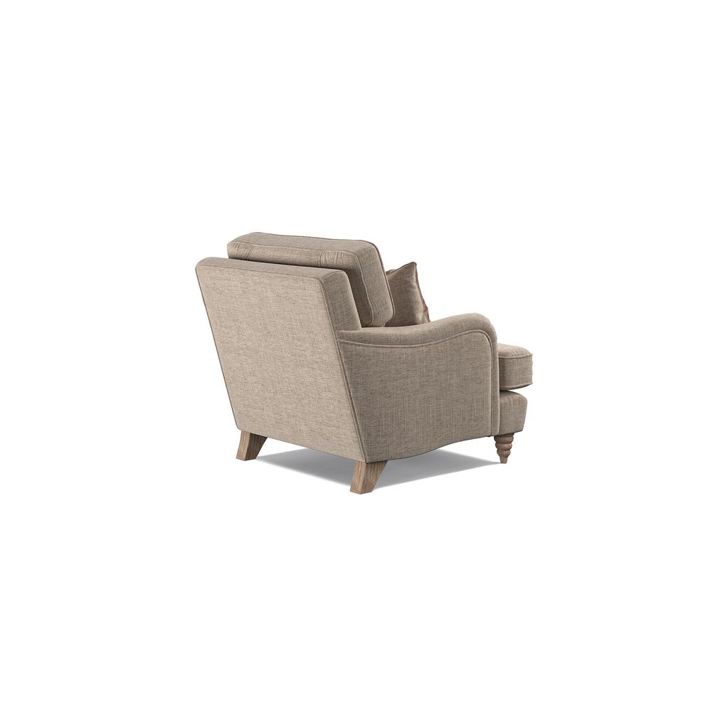 Stanmore Armchair in Cream Fabric with Pink Neutral Stripe Scatter 5