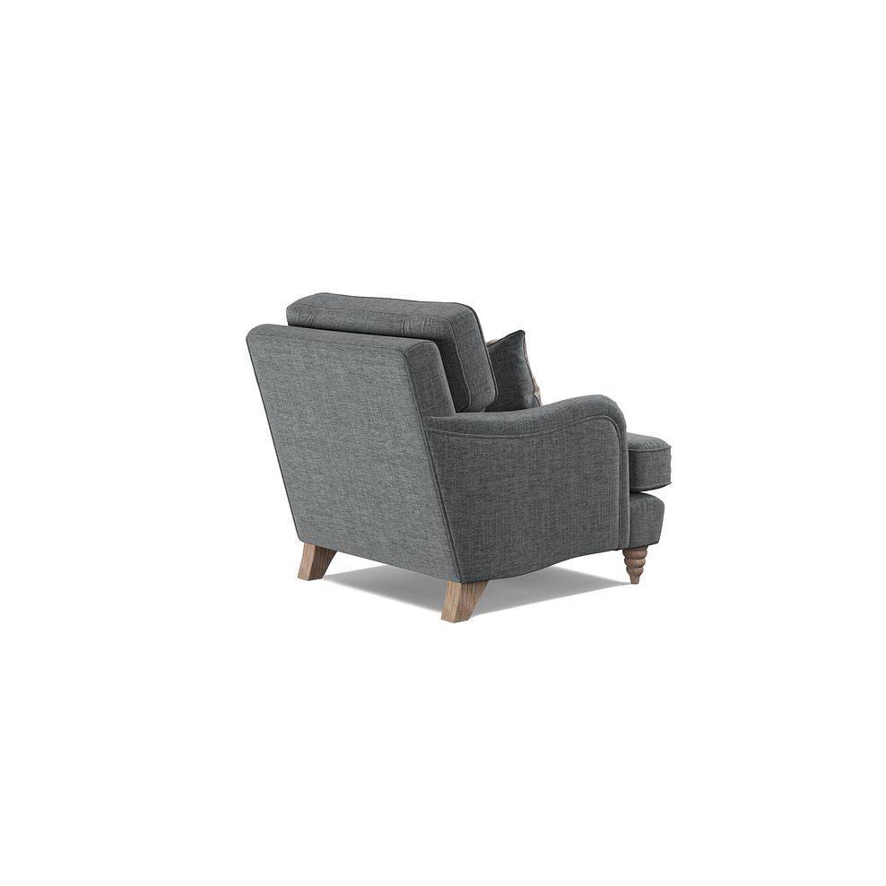 Stanmore Armchair in Grey Fabric with Cream Stripe Scatter 3