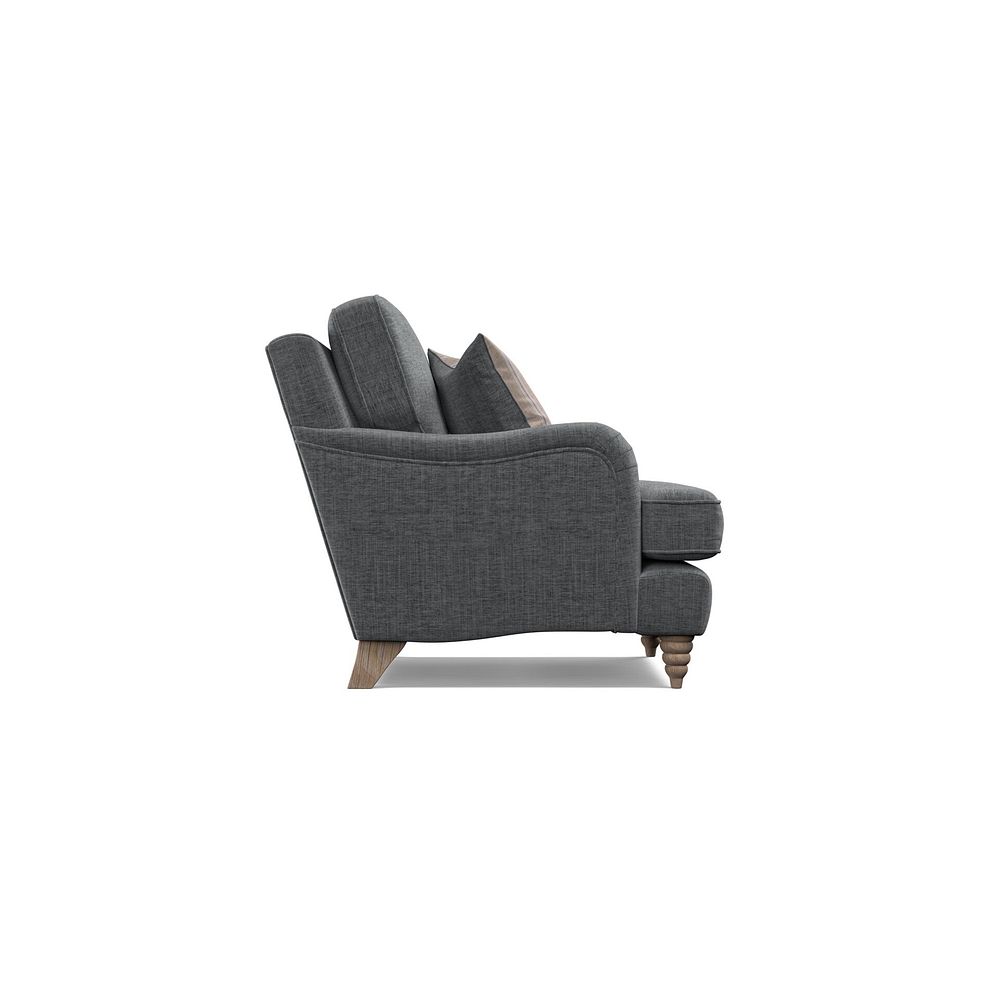 Stanmore Armchair in Grey Fabric with Cream Stripe Scatter 4
