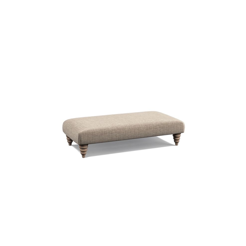 Stanmore Rectangle Footstool in Cream Fabric 1
