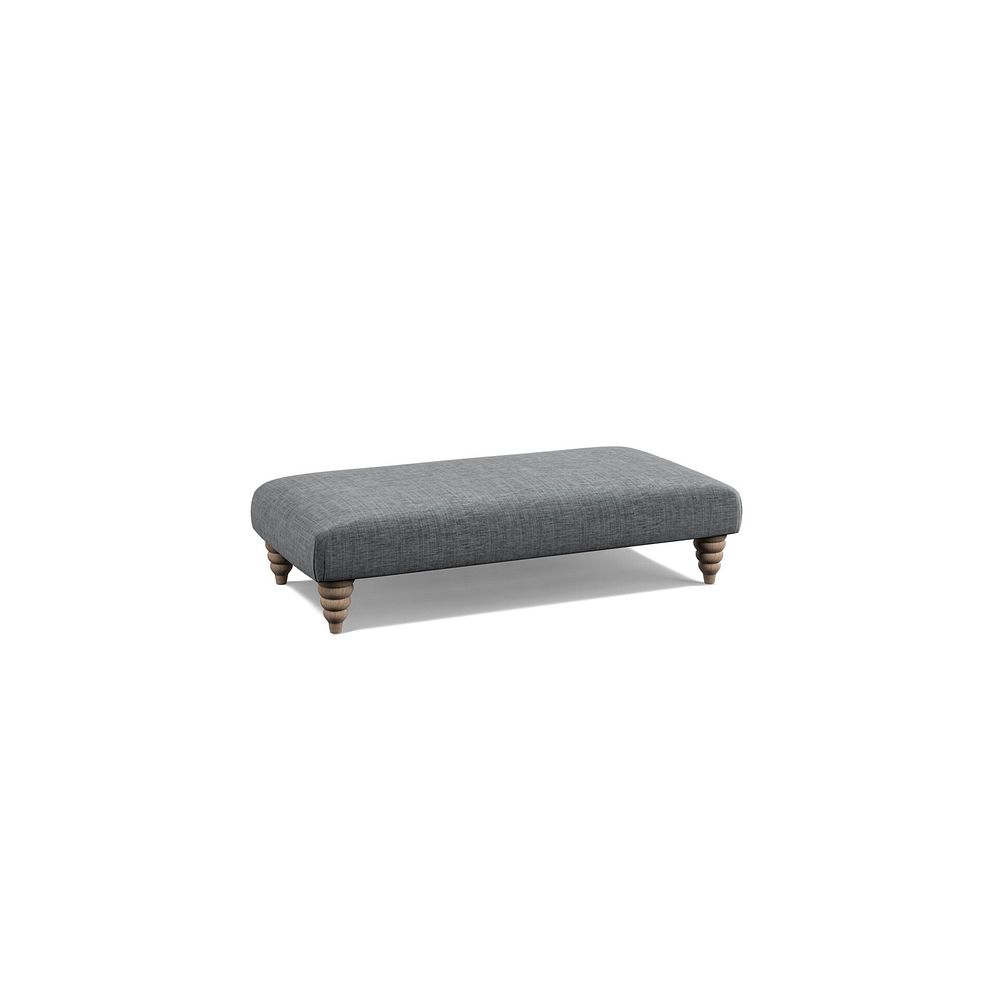 Stanmore Rectangle Footstool in Grey Fabric 1