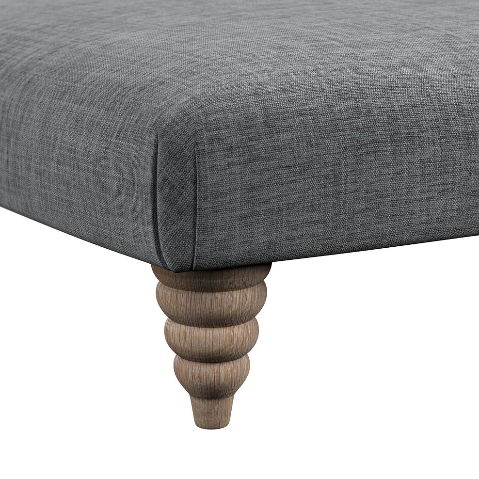 Stanmore Rectangle Footstool in Grey Fabric 5