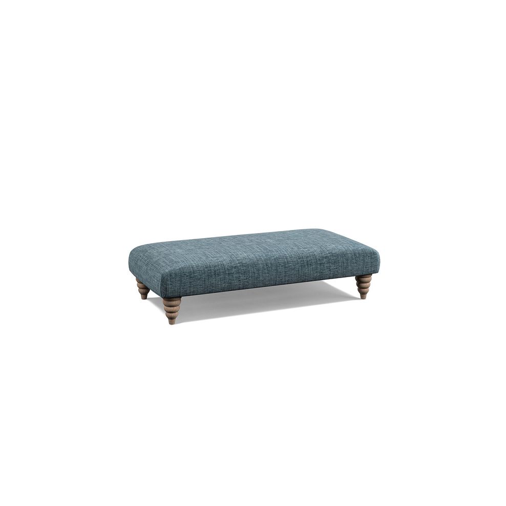 Stanmore Rectangle Footstool in Prussian Fabric 1