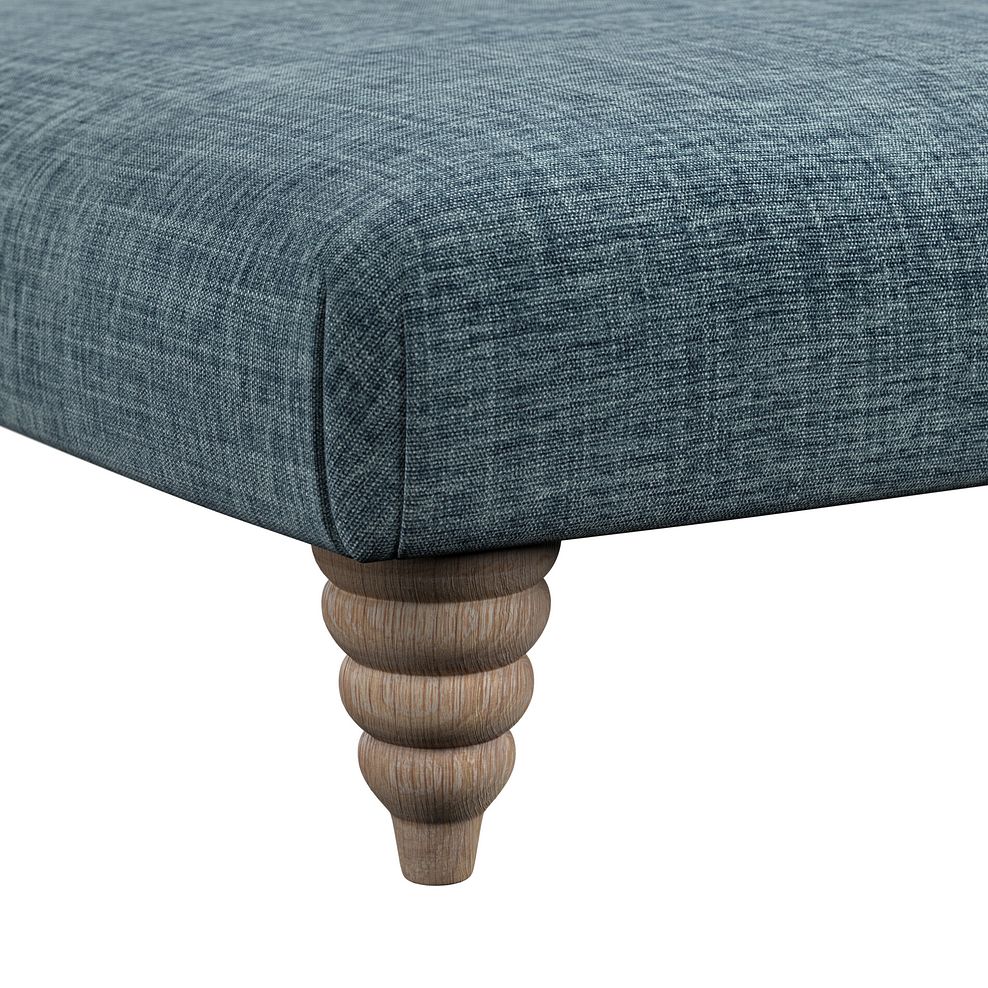 Stanmore Rectangle Footstool in Prussian Fabric 5