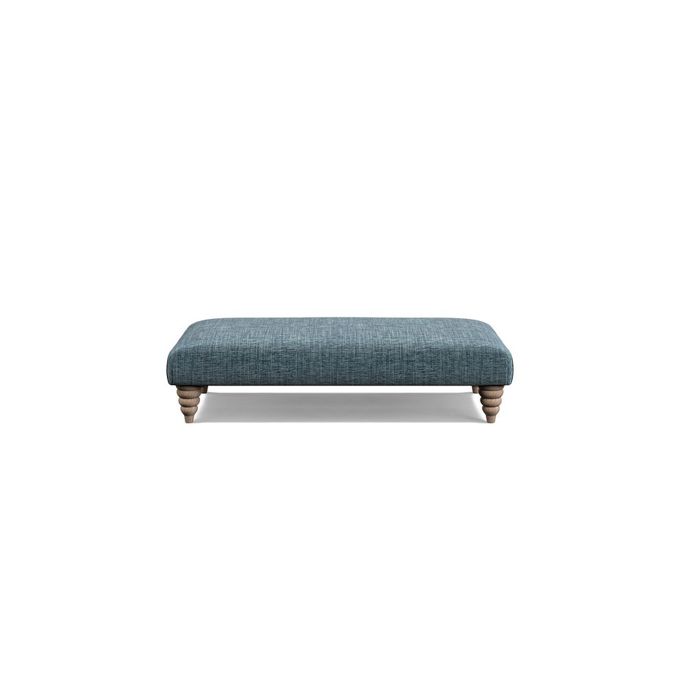 Stanmore Rectangle Footstool in Prussian Fabric 2