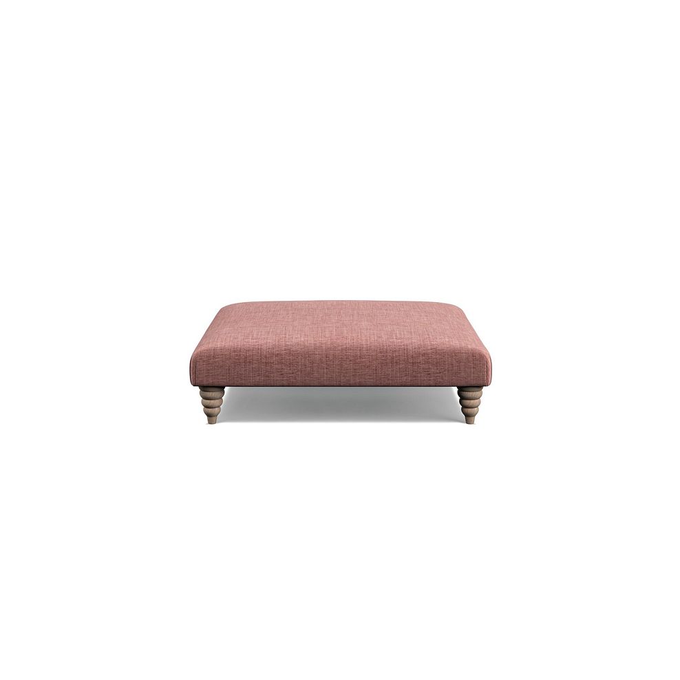 Stanmore Square Footstool in Dusky Pink Fabric 2