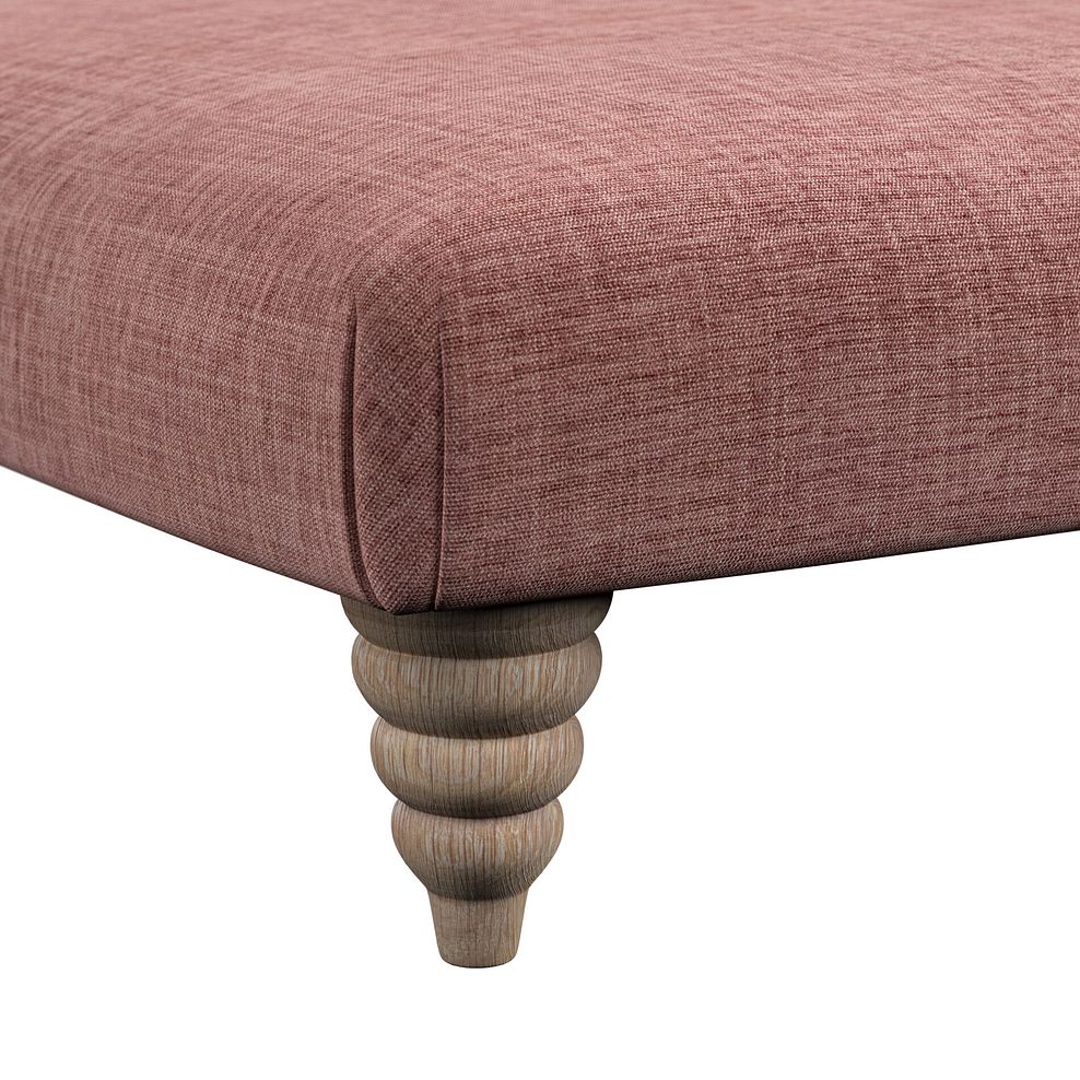 Stanmore Square Footstool in Dusky Pink Fabric 4