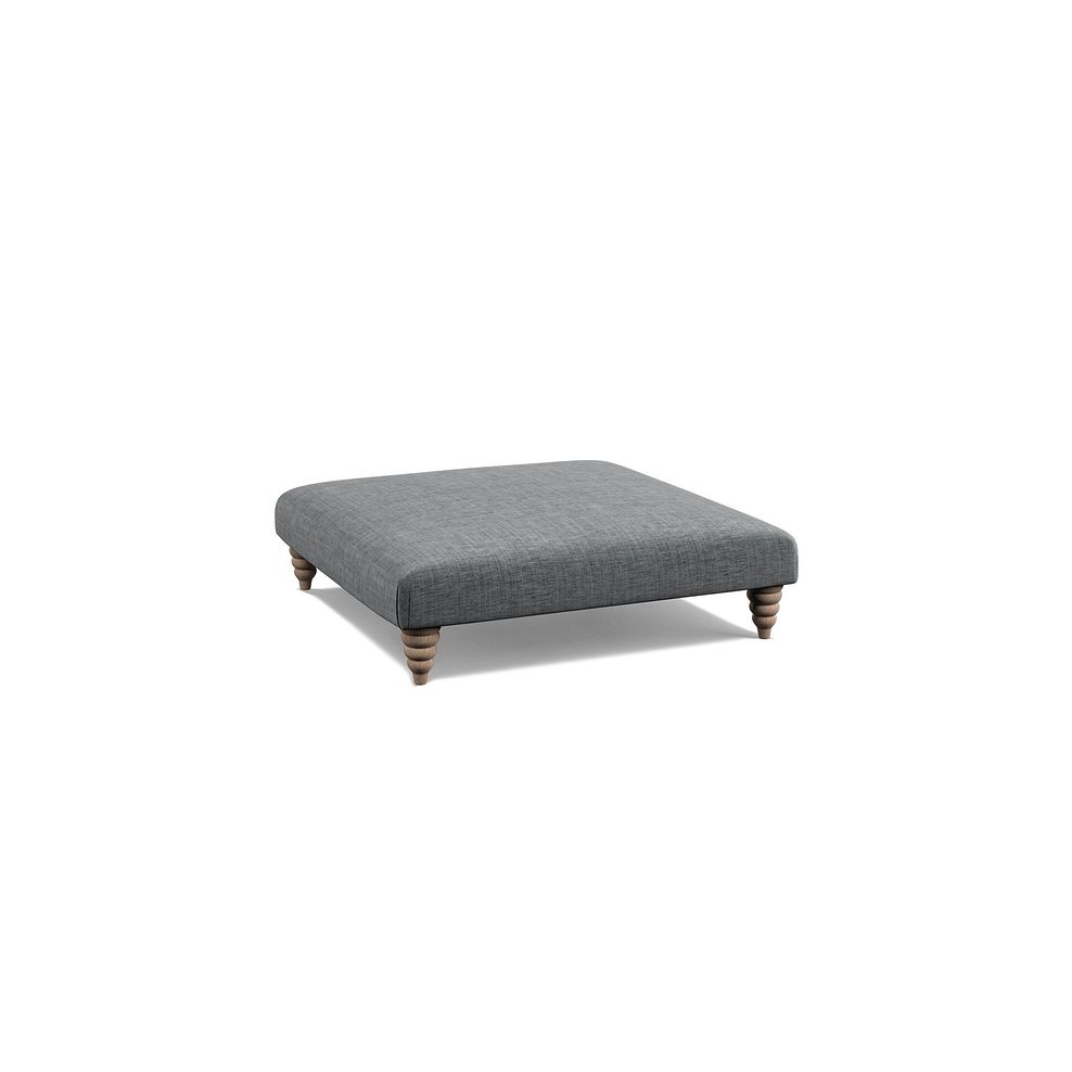 Stanmore Square Footstool in Grey Fabric 1