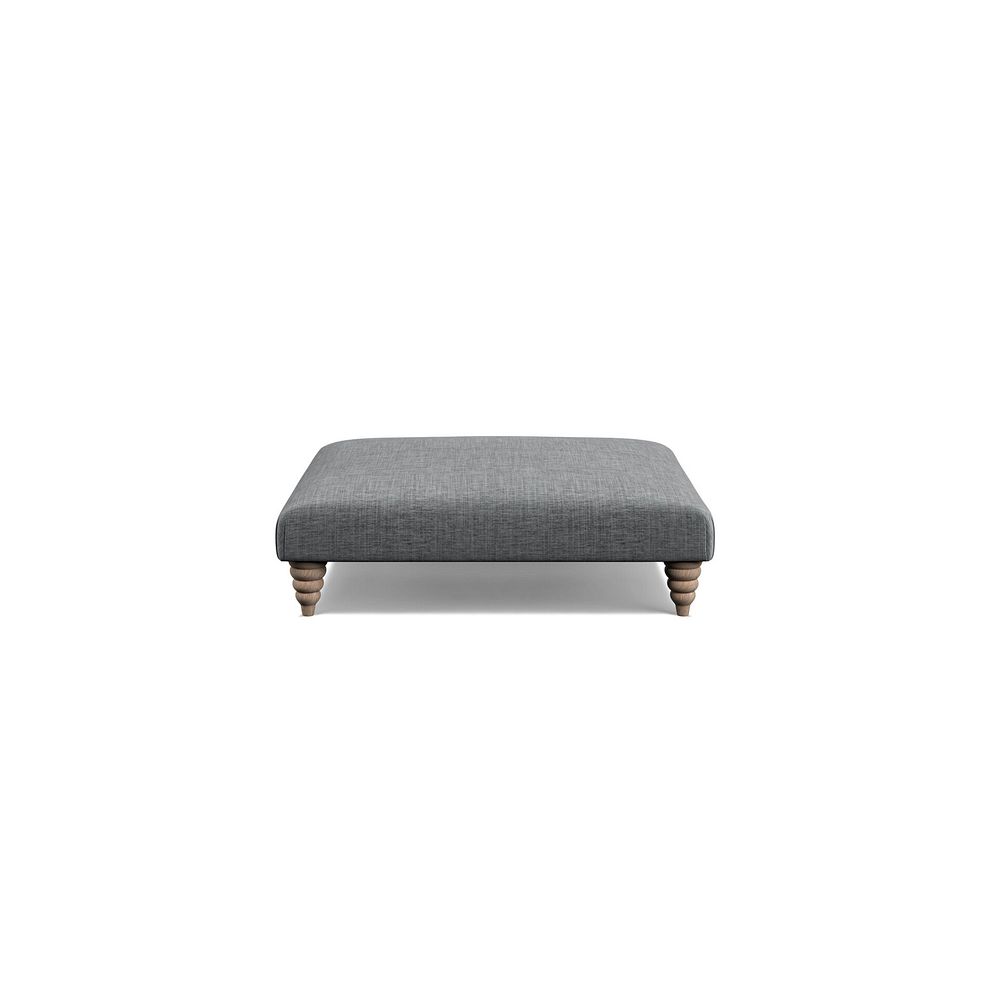 Stanmore Square Footstool in Grey Fabric Thumbnail 2