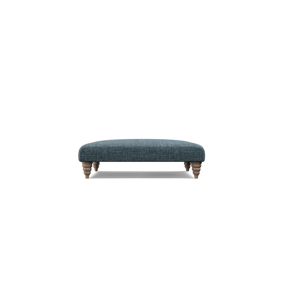 Stanmore Square Footstool in Prussian Fabric 3