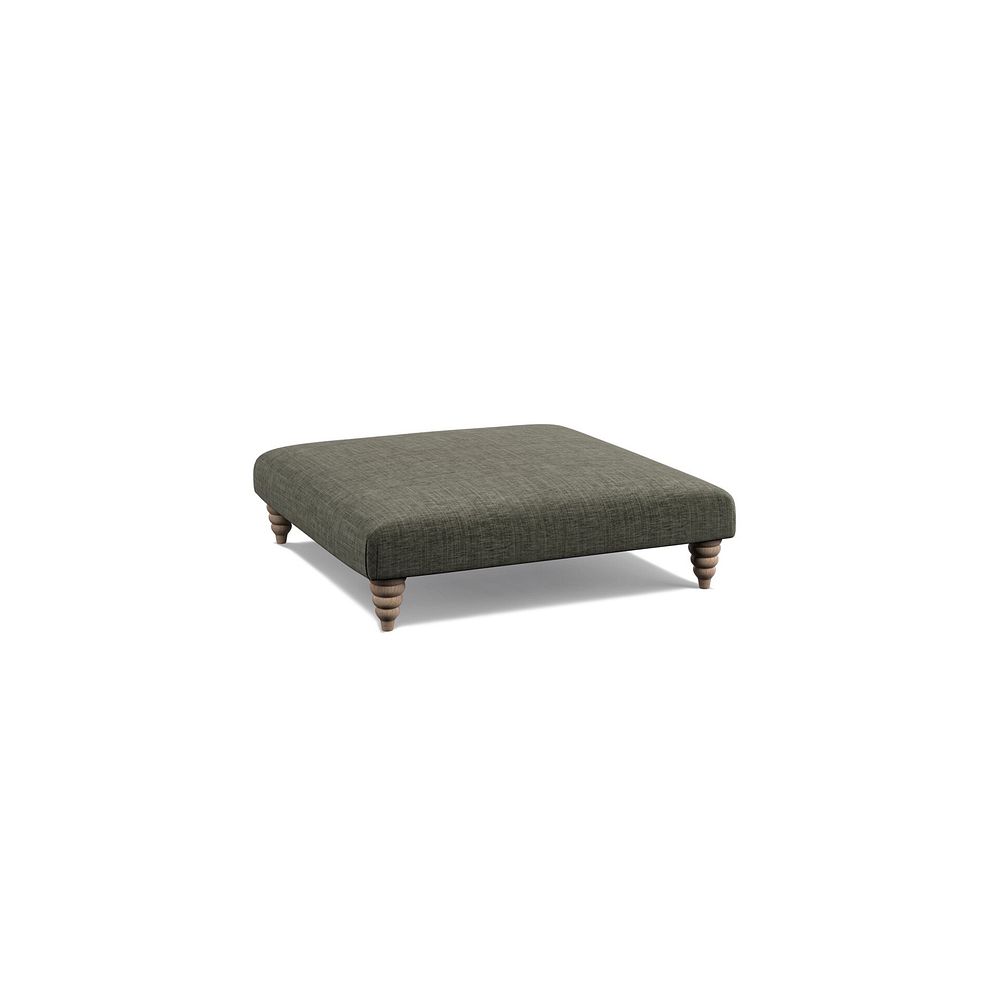 Stanmore Square Footstool in Thyme Fabric 1