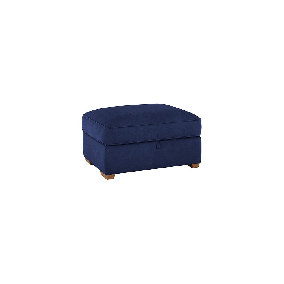 Texas Corner Chaise Large Storage Footstool in Navy fabric 1