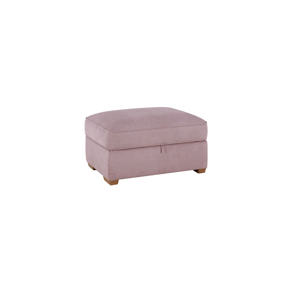 Texas Corner Chaise Large Storage Footstool in Rose fabric 1