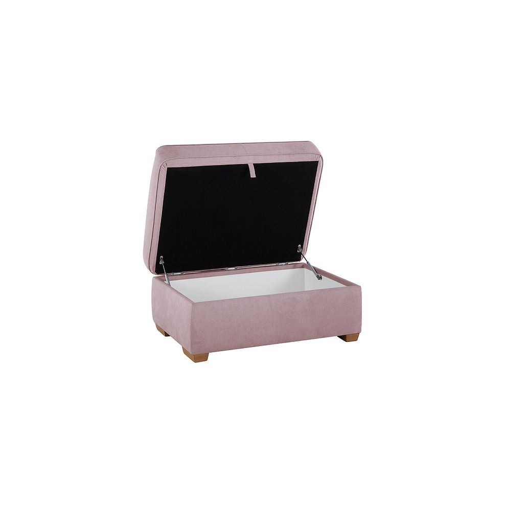 Texas Corner Chaise Large Storage Footstool in Rose fabric 3