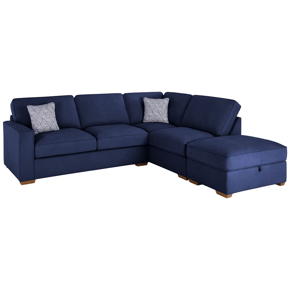Texas Corner Sofa in Navy fabric 1