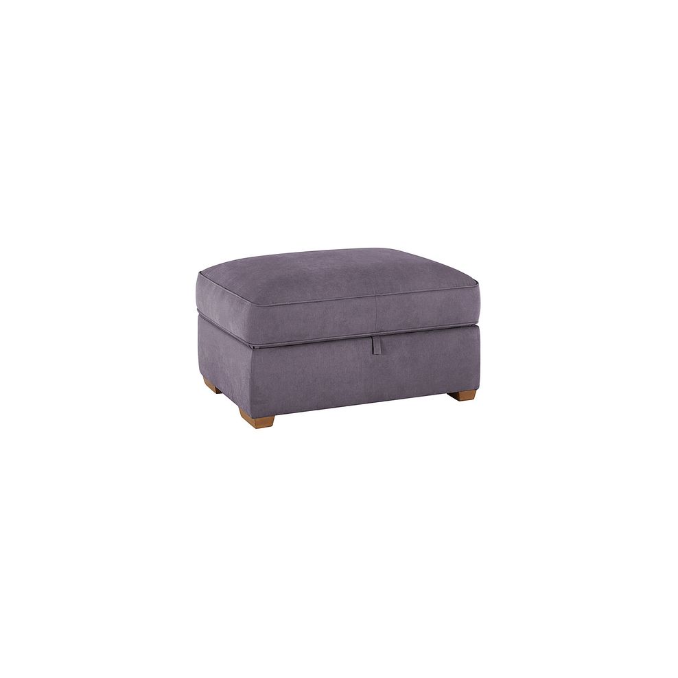 Texas Corner Chaise Large Storage Footstool in Pewter fabric 1