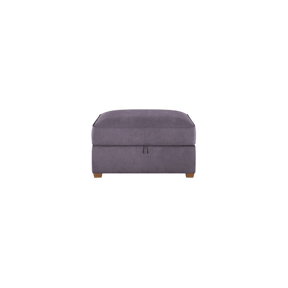 Texas Corner Chaise Large Storage Footstool in Pewter fabric 2