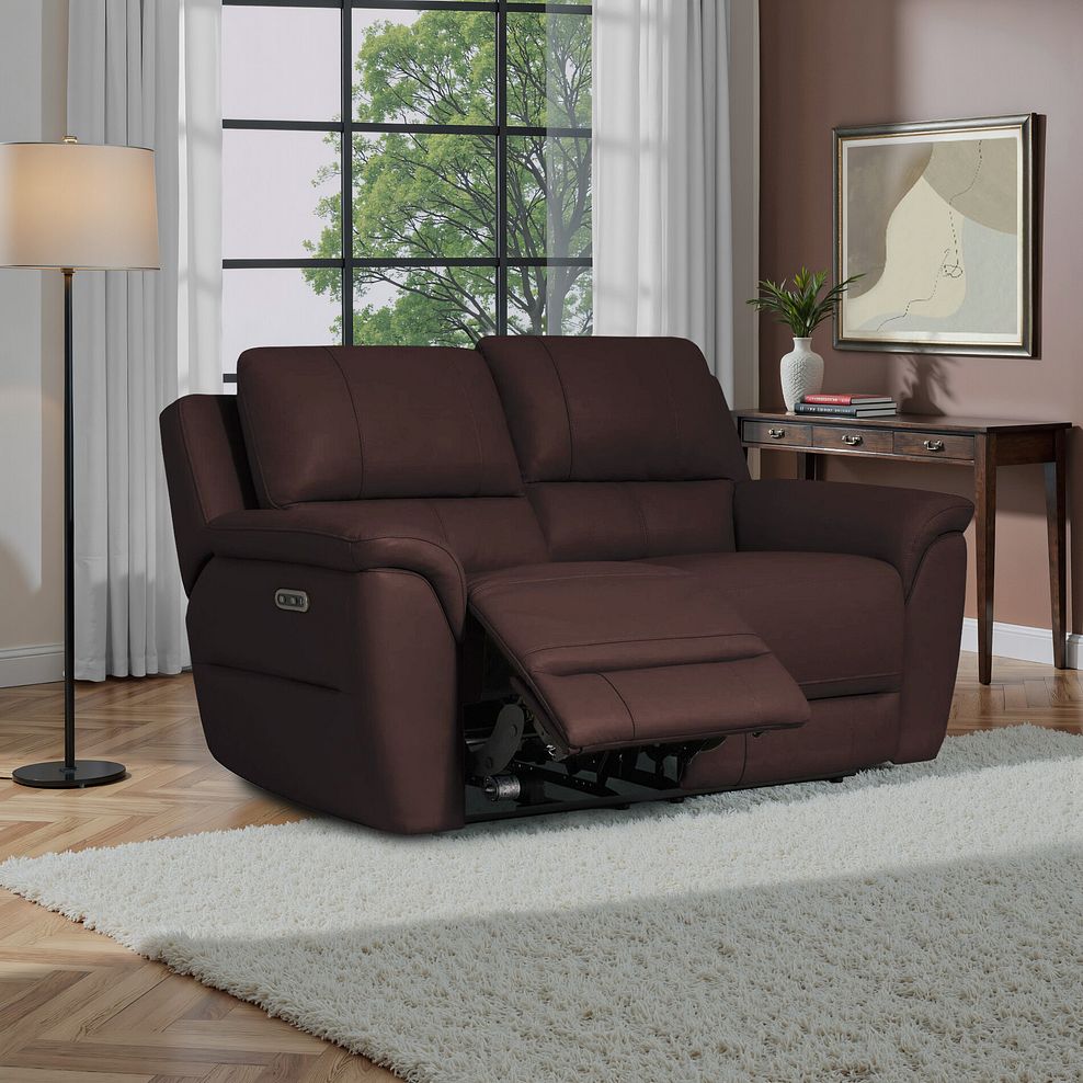 Theo 2 Seater Power Recliner Sofa in Chestnut Leather 1