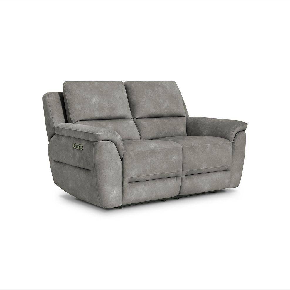 Theo 2 Seater Power Recliner Sofa in Dexter Stone Fabric 1