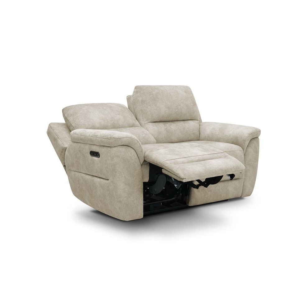 Theo 2 Seater Power Recliner Sofa in Marble Cream Fabric 3