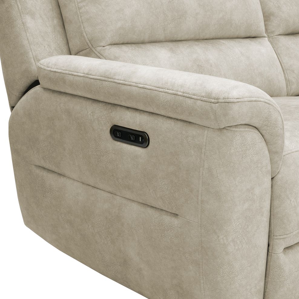 Theo 2 Seater Power Recliner Sofa in Marble Cream Fabric 8