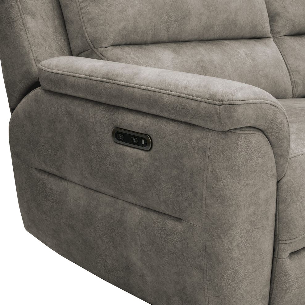 Theo 2 Seater Power Recliner Sofa in Marble Mink Fabric 8