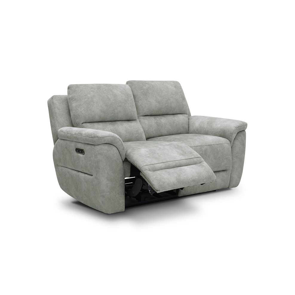 Theo 2 Seater Power Recliner Sofa in Marble Silver Fabric 2