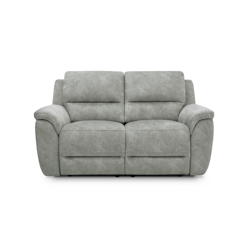 Theo 2 Seater Power Recliner Sofa in Marble Silver Fabric 4