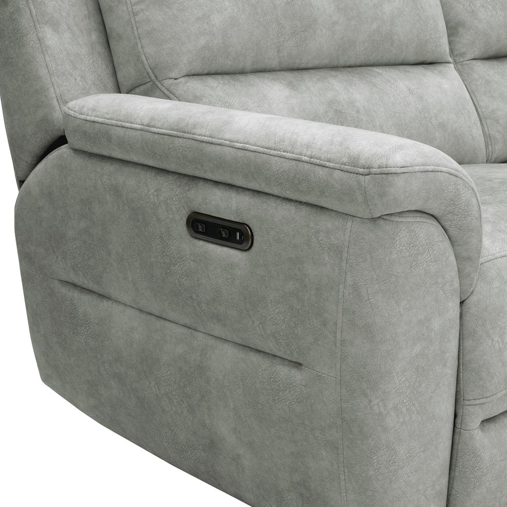 Theo 2 Seater Power Recliner Sofa in Marble Silver Fabric 8