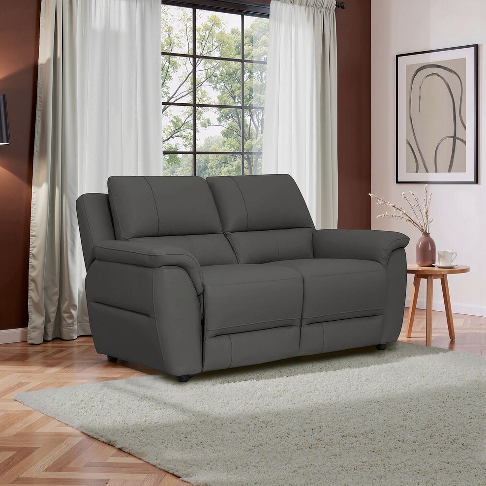 Theo 2 Seater Sofa in Elephant Grey Leather 10