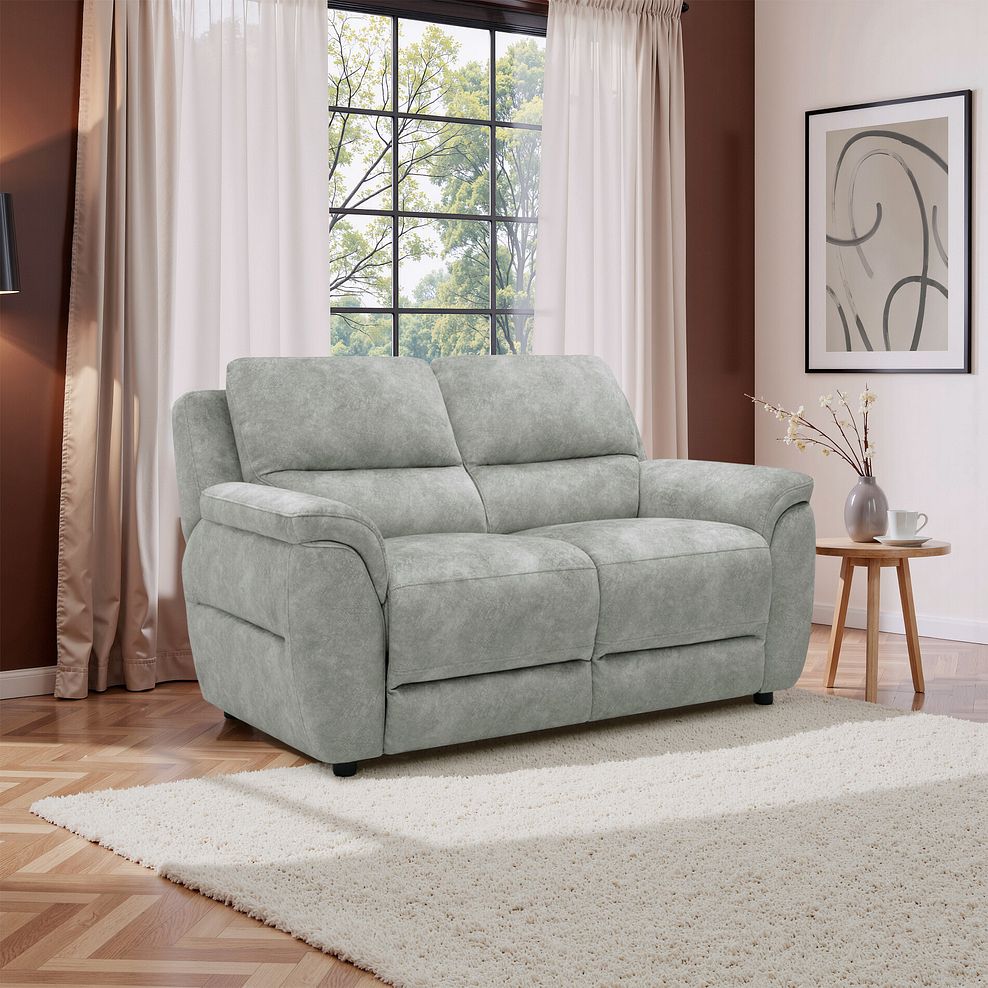 Theo 2 Seater Sofa in Marble Silver Fabric 1