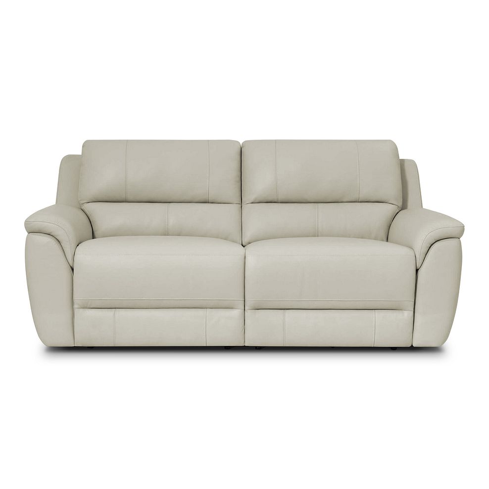 Theo 3 Seater Power Recliner Sofa in Bone China Leather 2