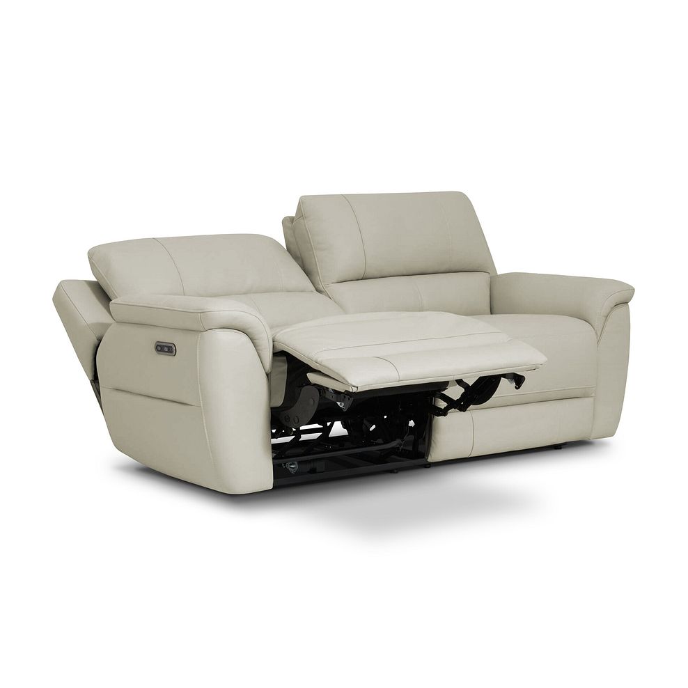 Theo 3 Seater Power Recliner Sofa in Bone China Leather 4