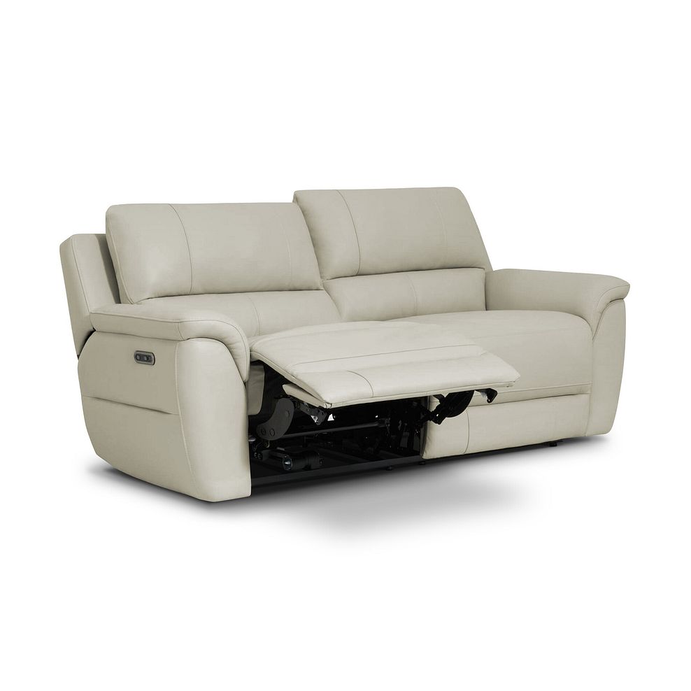 Theo 3 Seater Power Recliner Sofa in Bone China Leather 3