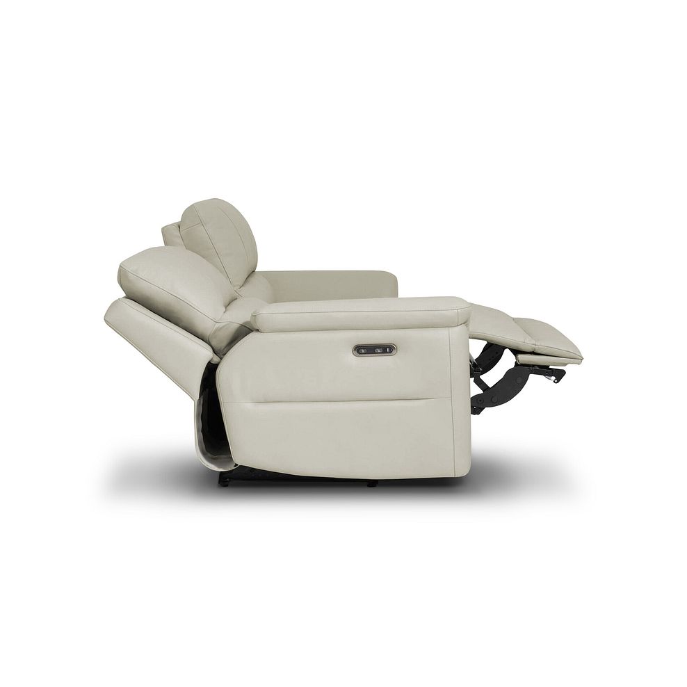 Theo 3 Seater Power Recliner Sofa in Bone China Leather 7