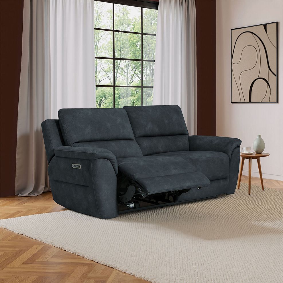 Theo 3 Seater Power Recliner Sofa in Dexter Shadow Fabric 1
