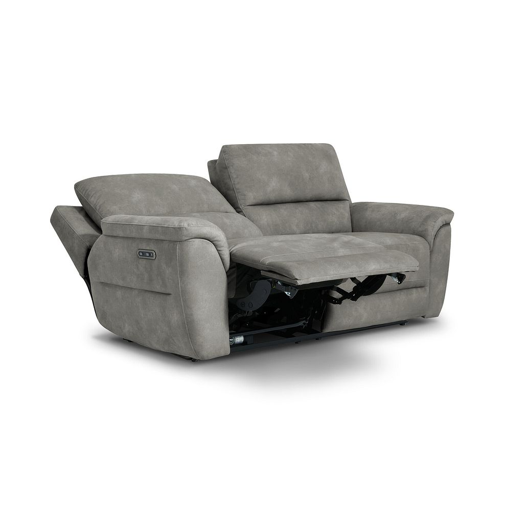 Theo 3 Seater Power Recliner Sofa in Dexter Stone Fabric 3