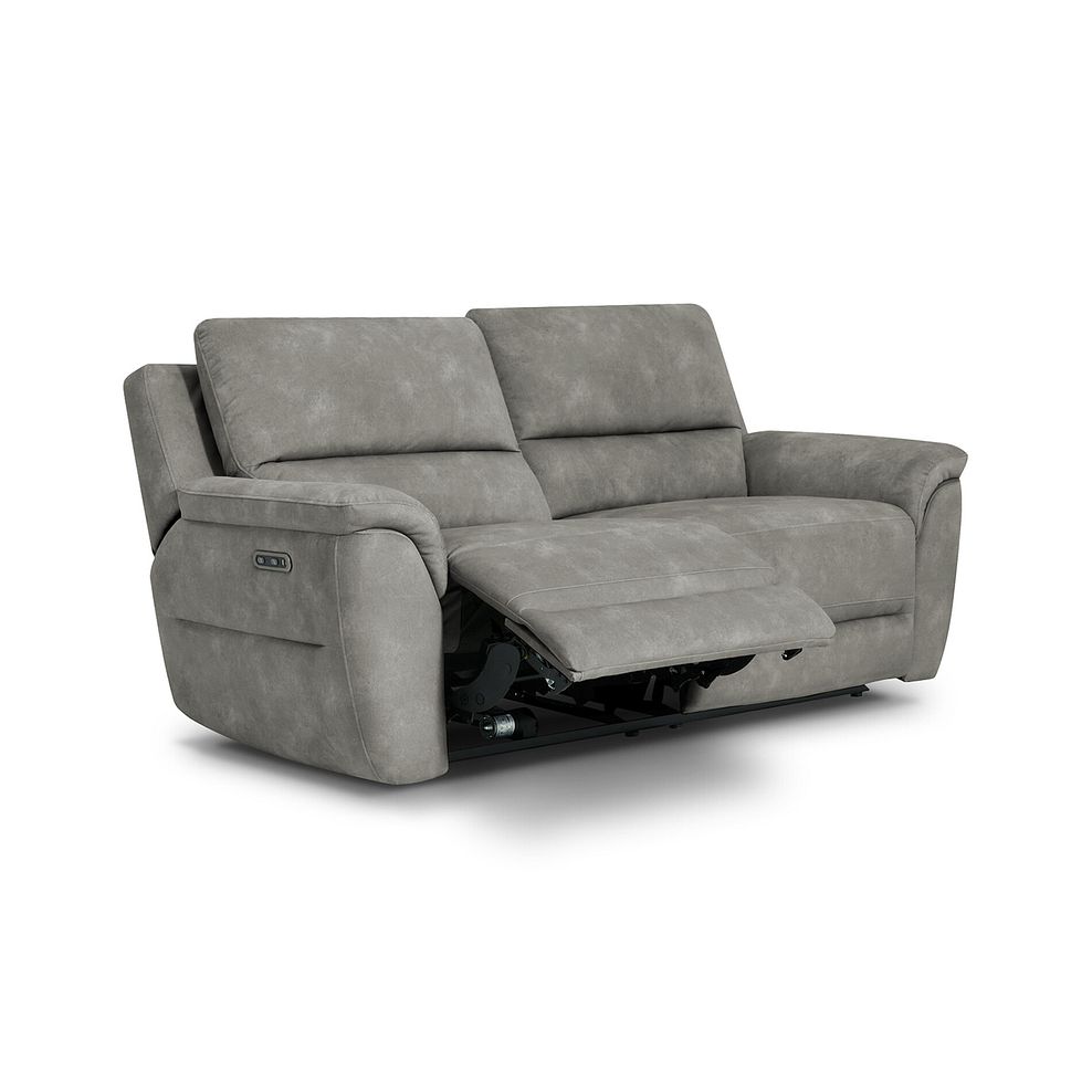 Theo 3 Seater Power Recliner Sofa in Dexter Stone Fabric 2