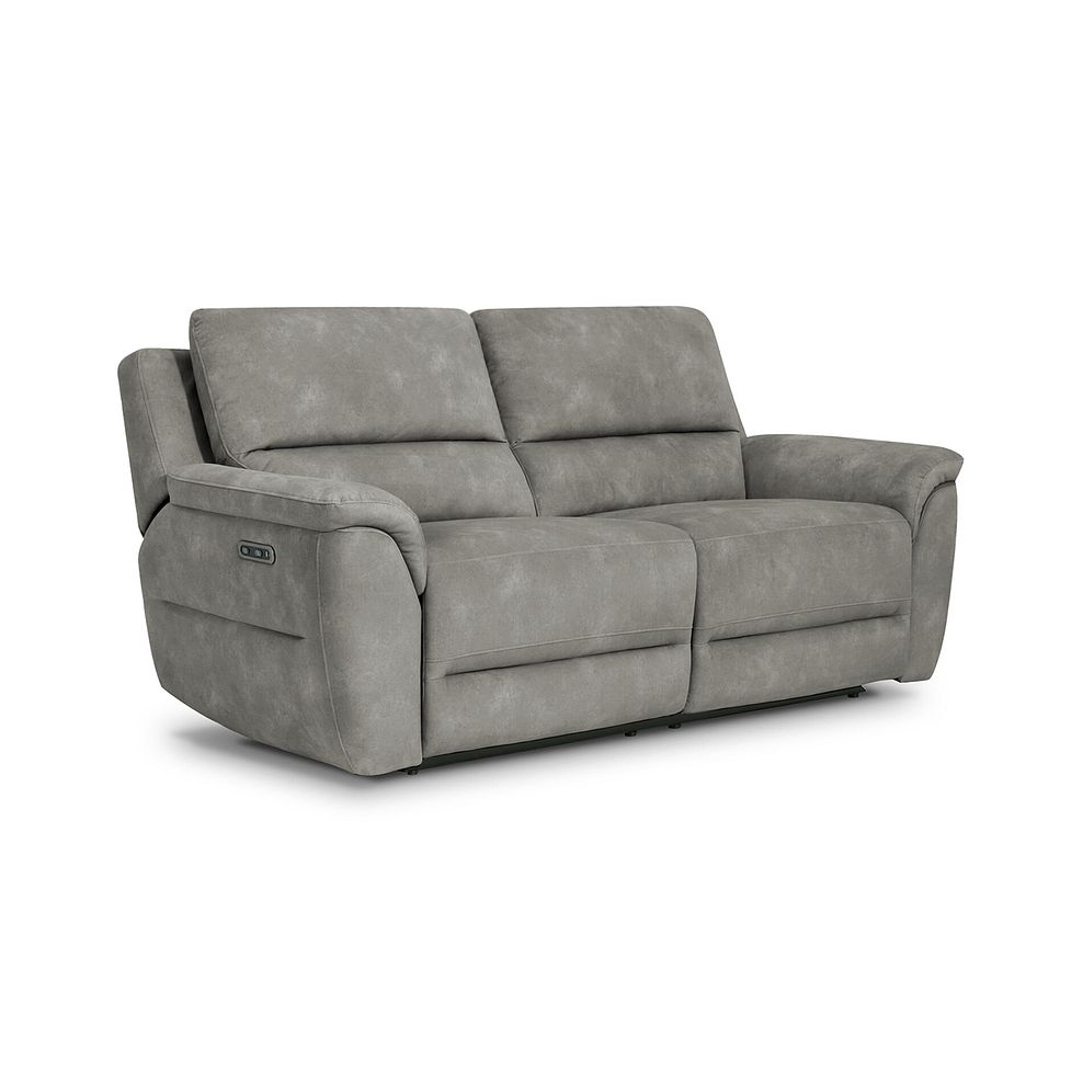 Theo 3 Seater Power Recliner Sofa in Dexter Stone Fabric 1