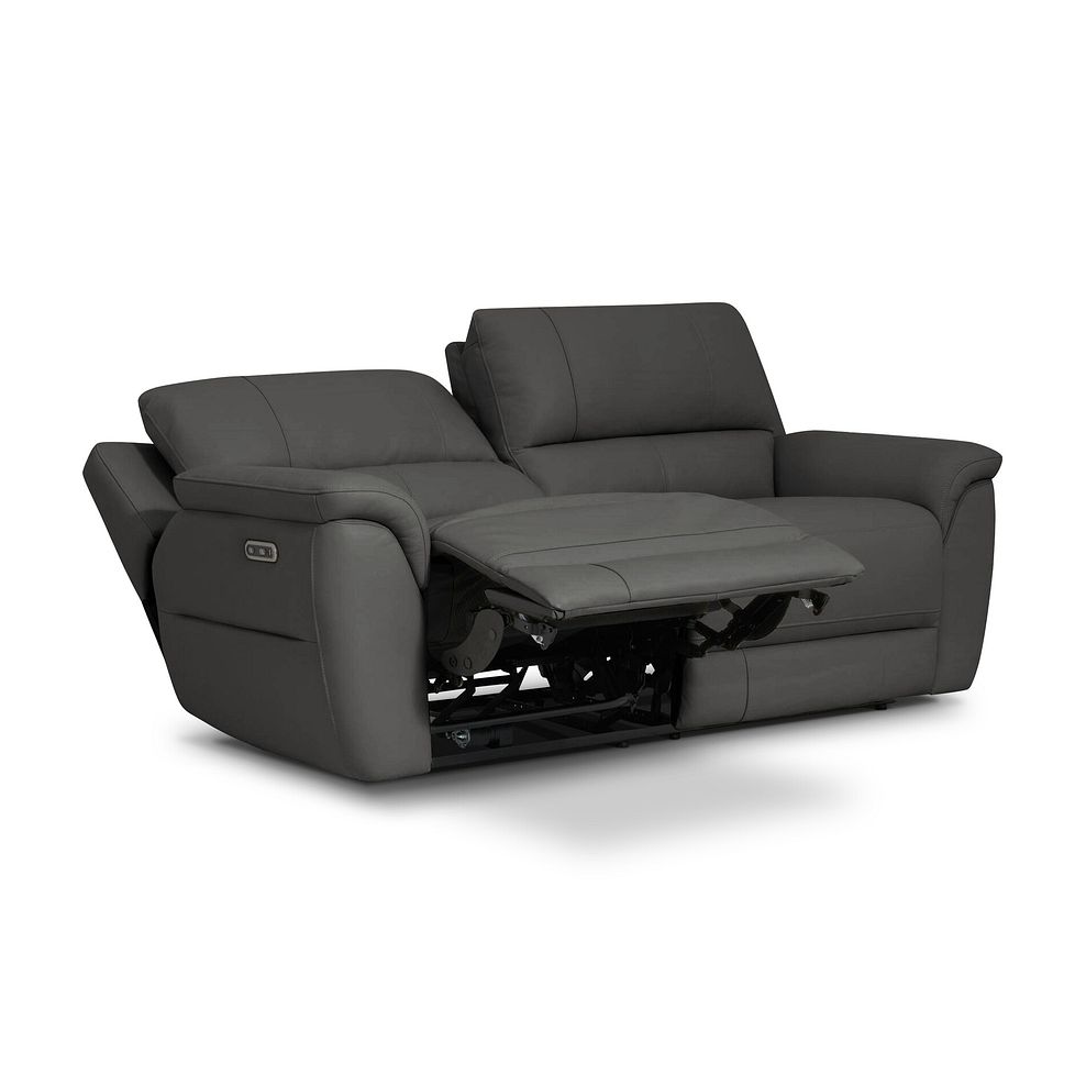 Theo 3 Seater Power Recliner Sofa in Elephant Grey Leather 3