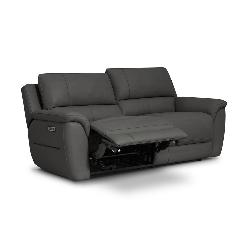 Theo 3 Seater Power Recliner Sofa in Elephant Grey Leather 2