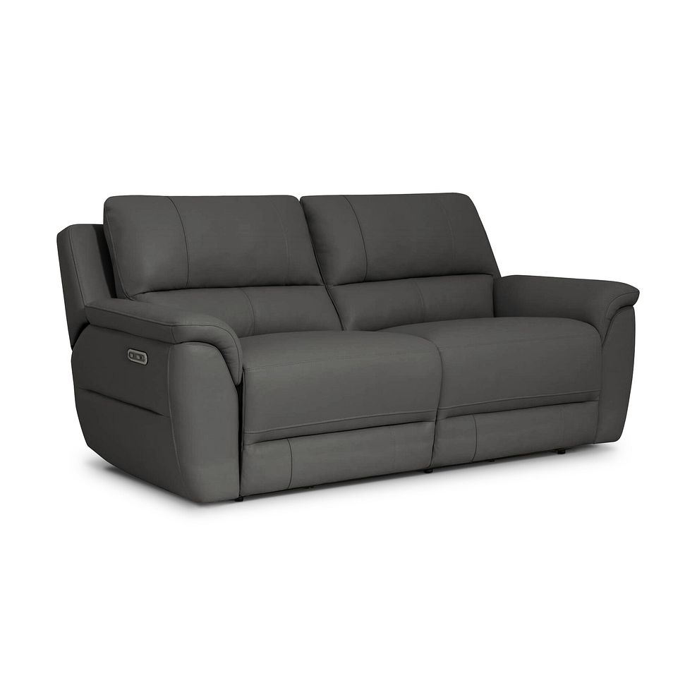 Theo 3 Seater Power Recliner Sofa in Elephant Grey Leather 1