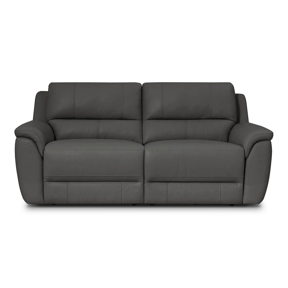 Theo 3 Seater Power Recliner Sofa in Elephant Grey Leather 4