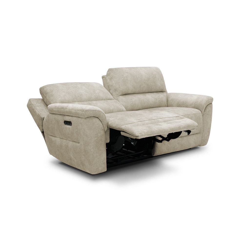 Theo 3 Seater Power Recliner Sofa in Marble Cream Fabric 3