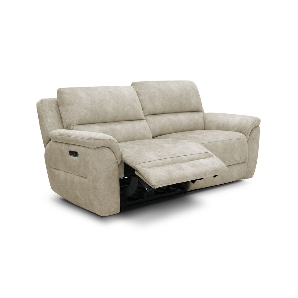 Theo 3 Seater Power Recliner Sofa in Marble Cream Fabric 2