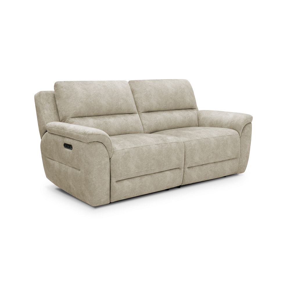 Theo 3 Seater Power Recliner Sofa in Marble Cream Fabric 1